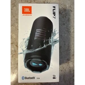JBL Flip 7 Portable Waterproof Bluetooth Speaker Black JBLFLIP7BLK0 New